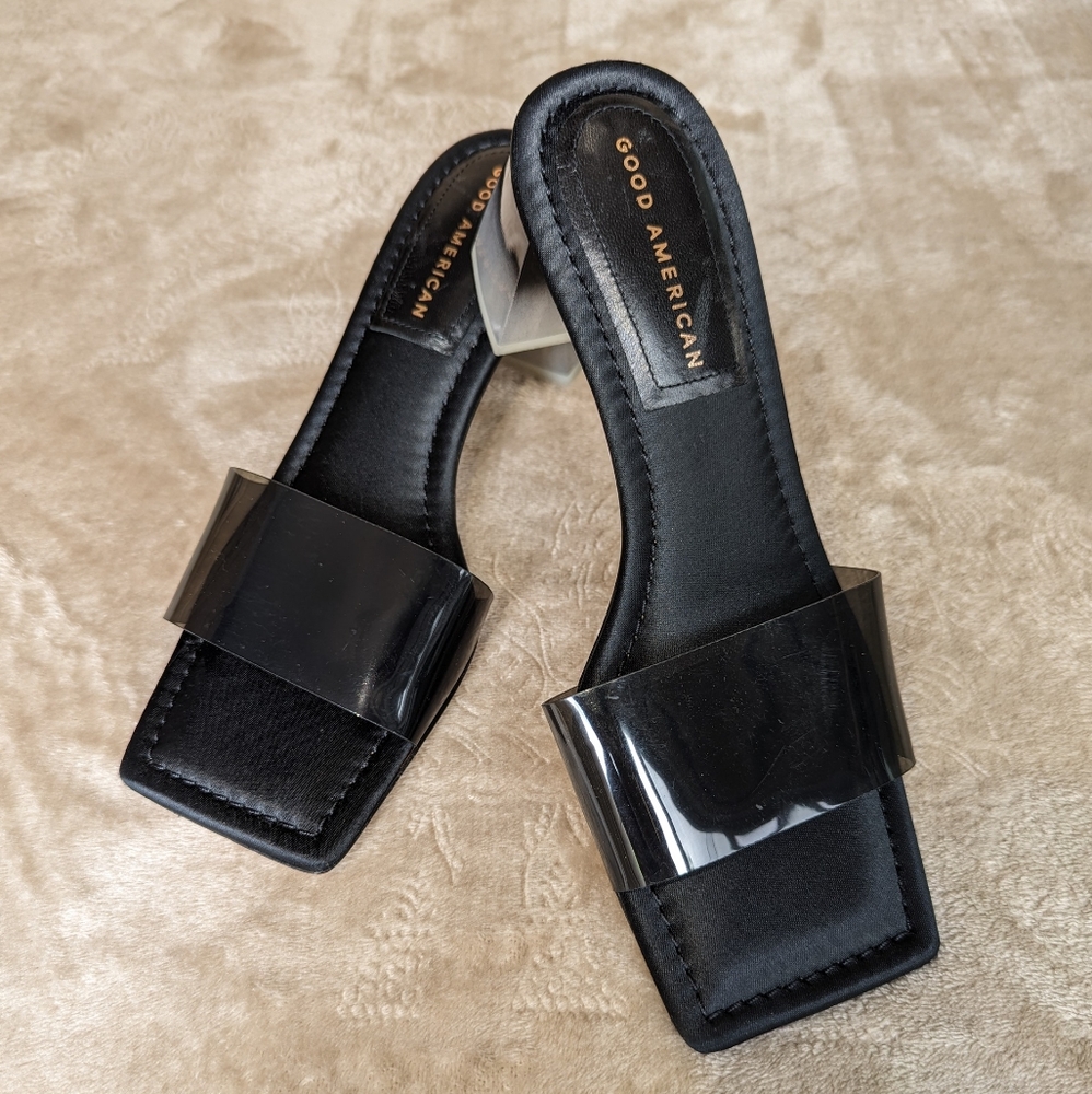 BNWOB Good American Slide Ombre Lucite Block Heels